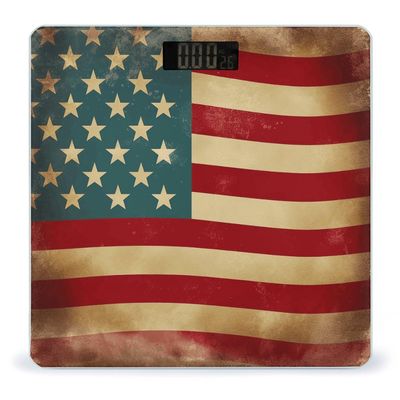 YJWANDL Scale for Body Weight Vintage American Flag 4Th of July USA Print Weight Scale Digital Scale Body Fat Scale Weight Scale LCD Scale Slim Scale, style