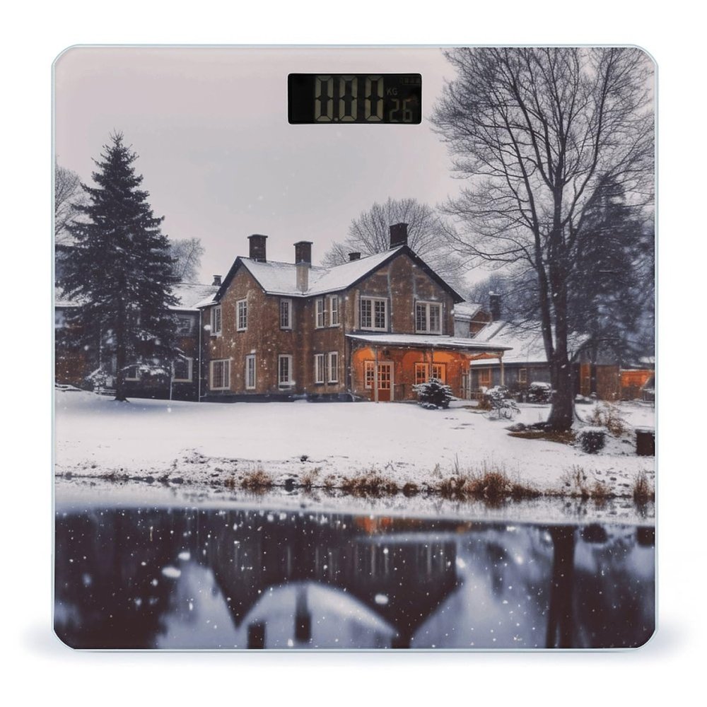 YJWANDL Scale for Body Weight Winter Farmhouse Print Weight Scale Digital Scale Body Fat Scale Weight Scale LCD Scale Slim Scale, style