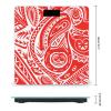 YJWANDL Scale for Body Weight White and Red Tribal Pattern Print Weight Scale Digital Scale Body Fat Scale Weight Scale LCD Scale Slim Scale, style view 2