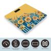 YJWANDL Scale for Body Weight Yellow and Blue Floral Print Weight Scale Digital Scale Body Fat Scale Weight Scale LCD Scale Slim Scale, style view 3