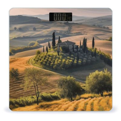 YJWANDL Scale for Body Weight Tuscany Landscape Tree Scenery Farm Print Weight Scale Digital Scale Body Fat Scale Weight Scale LCD Scale Slim Scale, style