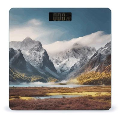 Scale for Body Weight Travel Mountain Scenery Print Weight Scale Digital Scale Body Fat Scale Weight Scale LCD Scale Slim Scale