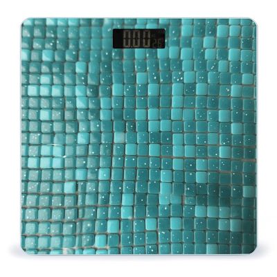 YJWANDL Scale for Body Weight Turquoise Small Dot Tiles Print Weight Scale Digital Scale Body Fat Scale Weight Scale LCD Scale Slim Scale, style