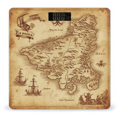 YJWANDL Scale for Body Weight Treasure Map Vintage Print Weight Scale Digital Scale Body Fat Scale Weight Scale LCD Scale Slim Scale, style