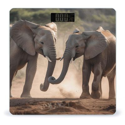YJWANDL Scale for Body Weight Two Elephants Playing Print Weight Scale Digital Scale Body Fat Scale Weight Scale LCD Scale Slim Scale, style