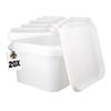 20 Buckets with Lid, 3 L, White, Square, Plastic Bucket, Food-Safe, Airtight and Stable, Empty Bucket with Handle and Lid for Food, Chemistry, Washing Powder, Adhesives view 1