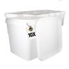 10 Buckets with Lid, 9 Litres, White, Square, Plastic Bucket, Food-Safe, Airtight and Stable, Empty Bucket with Handle and Lid for Food, Chemistry, Washing Powder, Adhesives view 1