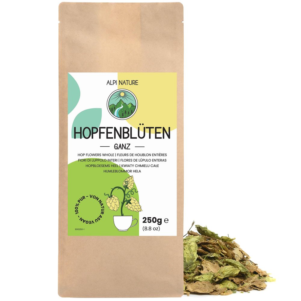 Alpi Nature Hops Whole 250g 8.8 oz, Dried Whole Hops Petals, Humulus Lupulus, Loose Herbal Tea