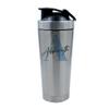 Getagift Personalised Initial with Name Bottle, Alphabet Theme, Marble Design, 500ml Aluminium Shaker Bottle for Supplement Shakes - Easy Clean, Durable Cup. (Silver) view 1