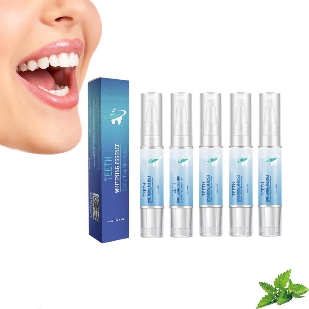 Teeth Whitening Essence Pen,Teeth Whitening Pen,Corner Teeth Whitening Pen,Indulgence Teeth Whitening,Fast and Effective Removal Tooth Stain,Reduce Yellowing (5 Pcs)