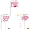 24 Pack Happy Mother's Day Cupcake Toppers Heart Love Mother Best Mom Cupcake Food Picks Women Birthday Happy Mother's Day Theme Party Cake Decorations Supplies Pink view 2
