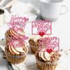 24 Pack Happy Mother's Day Cupcake Toppers Heart Love Mother Best Mom Cupcake Food Picks Women Birthday Happy Mother's Day Theme Party Cake Decorations Supplies Pink view 4