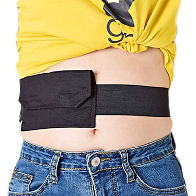 Hperu Peritoneal Dialysis Cover Comfortable PD Belt G/Peg Feeding Tube Holder Catheter Drainage Abdominal Fixation Nursing for Patients (98-115CM),Black Outdoor Belts