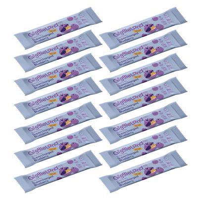 Giggleland - Lunch Box Snacks Multipack Fruity Bar - Blueberry Fruity Bar 14 x 20 g, Healthy Snacks for Kids, Fruit Bars, Fruit Leather, Dried Fruit, Gelatine Free Fruit Jelly