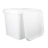1 bucket with lid, 5 litres, white, square, plastic bucket, food-safe, airtight and stable, empty bucket with handle and lid for food, chemicals, adhesives view 2