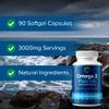 Omega 3 Fish Oil 3000mg Per Serving | 90 Softgel Capsules | EPA 990mg DHA 660mg Per Serving | Sustainably Sourced Made in The UK (90) view 2