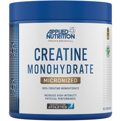 Applied Nutrition Creatine Monohydrate Powder 250g  100% Micronized Creatine  5g per Serving  Unflavoured  Supports High-Intensity Performance  50 Servings
