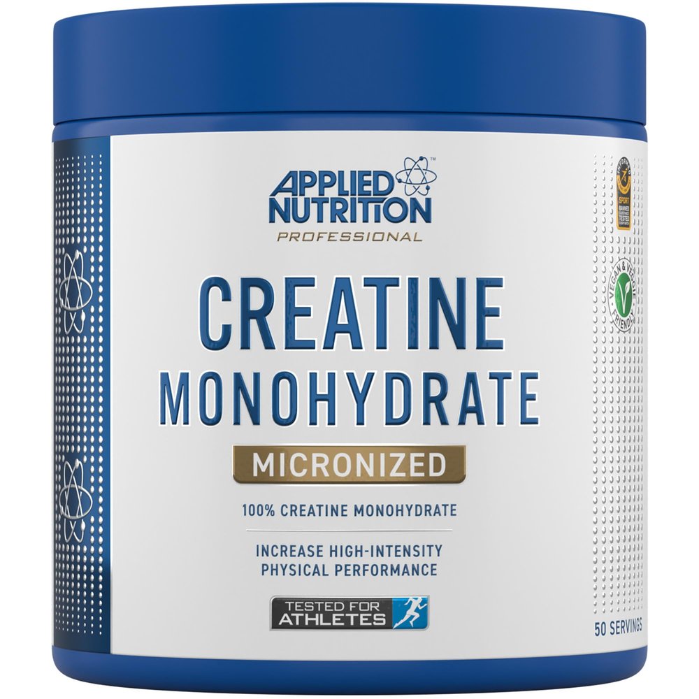 Applied Nutrition Creatine Monohydrate Powder 250g  100% Micronized Creatine  5g per Serving  Unflavoured  Supports High-Intensity Performance  50 Servings