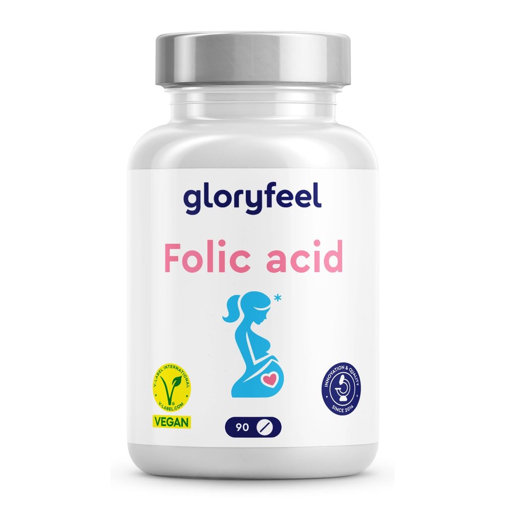 Folic Acid Tablets - 400g Pure Vitamin B9 - Developed for The 1st Trimester (3 Months) of Pregnancy - Supplements for Women - 100% Vegan, Laboratory Tested & Additive-Free - Made in Germany