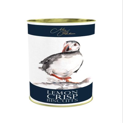 Meg Hawkins - The Puffin, Lemon Crisp Biscuits, Refreshingly Tangy, 160 g Drum