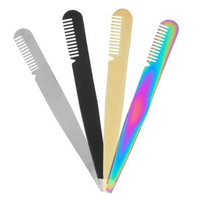 Beatifufu 4pcs Stainless Steel Eyebrow Tweezers Set Precision Hair Removal Tweezers for Eyelash Extensions Rose Gold Black Silver Gold for Women