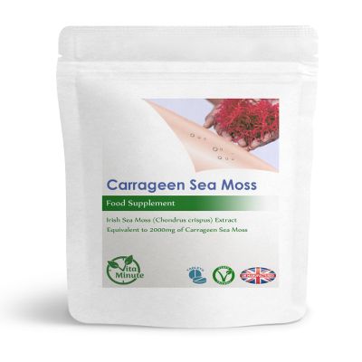 Irish Sea Moss Tablets 2000mg, 100% Clean & Natural, Genuine Carrageen Moss (Pack of 60)