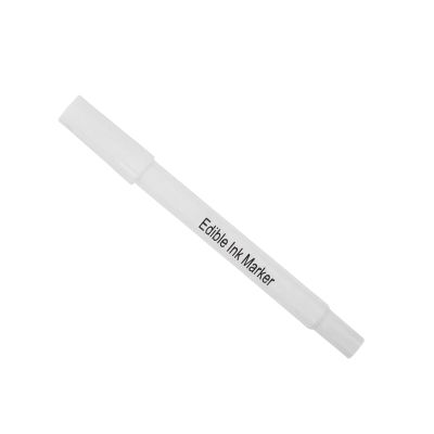 Edible Pigment Pen Brush Food Coloring Pens Food Coloring Markers for Diy Fondant,Cakes Cookies Frosting,Double-Pointed with Thick and ThinTtip,Food-Safe Paint Markers Pen (1, White)