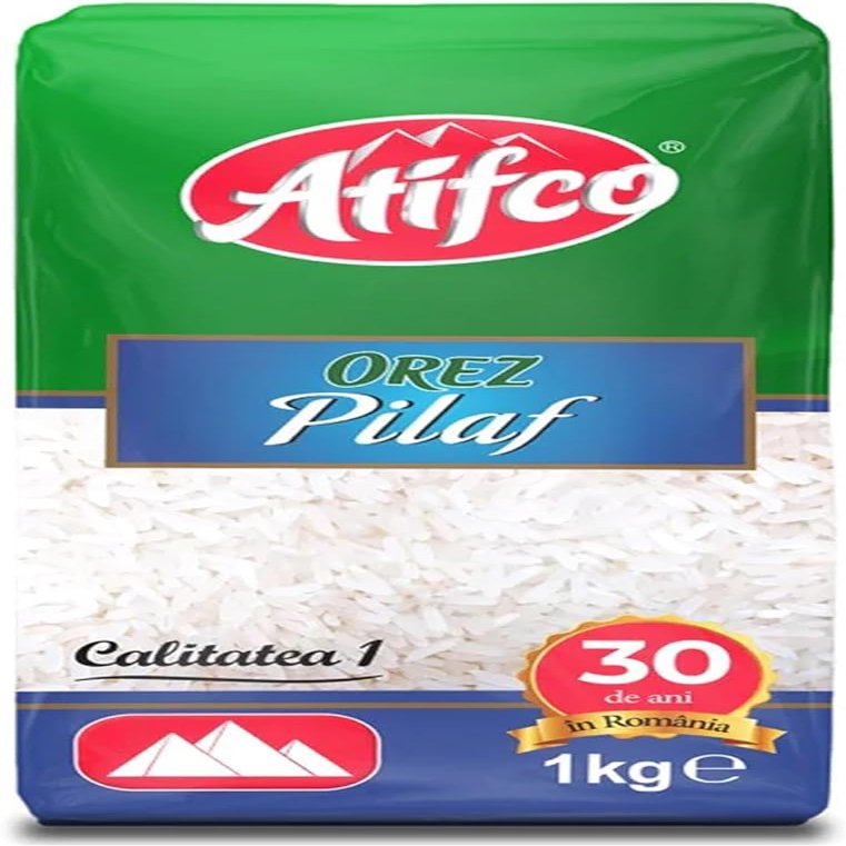 Atifco Long Grain White Rice, Fluffy and Flavorful, 5lb Bag, Grown in Romania (3 Pack, Orez Pilaf 1Kg)