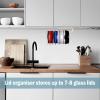 4 Pack Tumbler Lid Organizer Space Saving Cup Lid Organizer Self-Adhesive Tumbler Lid Hook Holds 7-8 Glass Lids Clutter-Free Cup Lid Holder Hanger for Kitchen Cabinet and Countertop view 4