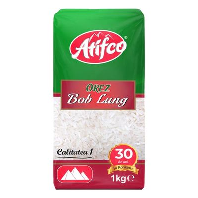 Atifco Long Grain White Rice, Fluffy and Flavorful, 5lb Bag, Grown in Romania (3 Pack, Orez Bob Lung 1kg)