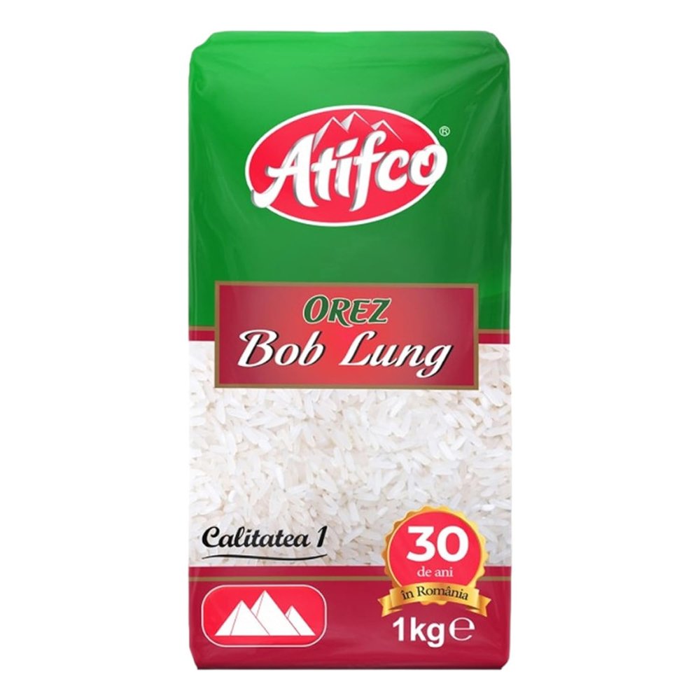 Atifco Long Grain White Rice, Fluffy and Flavorful, 5lb Bag, Grown in Romania (5 Pack, Orez Bob Lung 1kg)