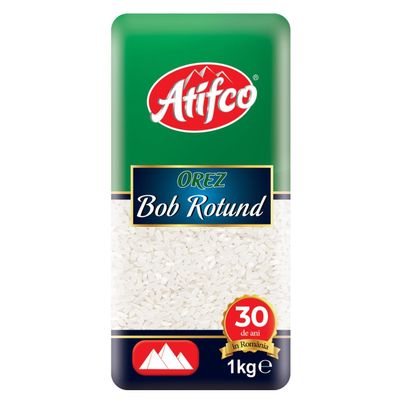 Atifco Long Grain White Rice, Fluffy and Flavorful, 5lb Bag, Grown in Romania (2 Pack, Orez Bob Rotund 1kg)