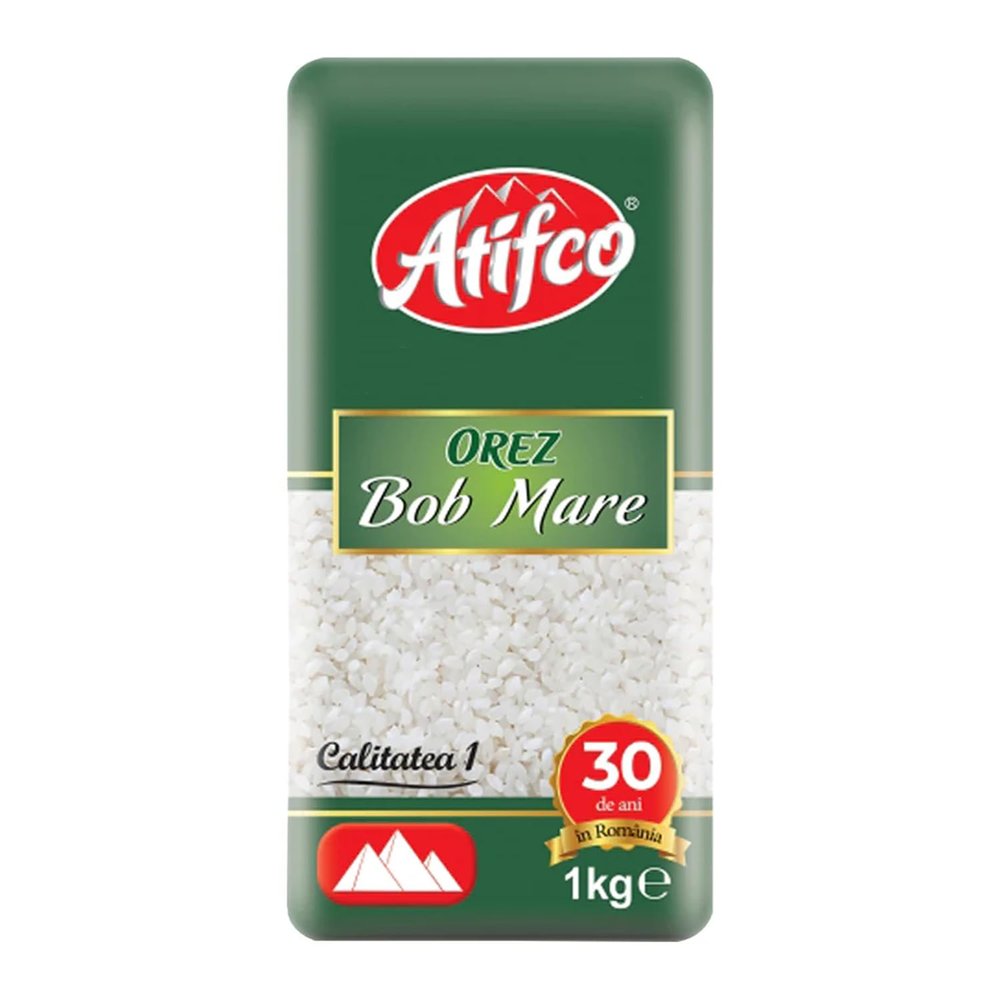 Atifco Long Grain White Rice, Fluffy and Flavorful, 5lb Bag, Grown in Romania (2 Pack, Orez Bob Mare 1kg)