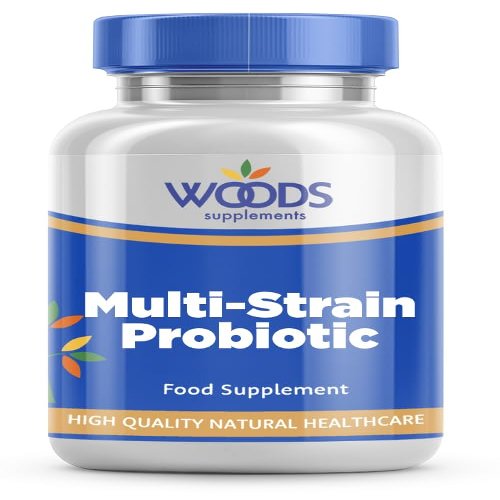 Multi-Strain Probiotic (180 Capsules) from Woods Supplements | Contains 11 Different Types of Friendly Bacteria | Keeping Your Digestive System in Good Working Order