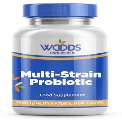 Multi-Strain Probiotic (90 Capsules) from Woods Supplements | Contains 11 Different Types of Friendly Bacteria | Keeping Your Digestive System in Good Working Order