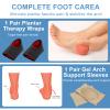 2 Pairs Plantar Fasciitis Support, Arch Support Socks with Gel Pads, Plantar Fasciitis Functional Socks for Neuropathy, Orthotic Flat Feet Arch Support, Foot Pain Relief Support Socks for Women & Men view 2