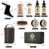 EXREIZSTUpgraded Beard Grooming Kit for men,Beard Care Kit for men,with 2Beard Growth Oil,Balm,Brush,Comb,Shaving Soap,Storage,suitable for Birthday Gifts for Men Him Dad Husband Brother Boyfriend view 2