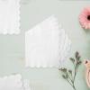 100 White Scalloped Cocktail Napkins, 3 Ply 5 x 5 Inch Beverage Napkins Paper Napkins Disposable Luncheon Napkins for Wedding Birthday Party Bridal Anniversary Baby Shower view 4