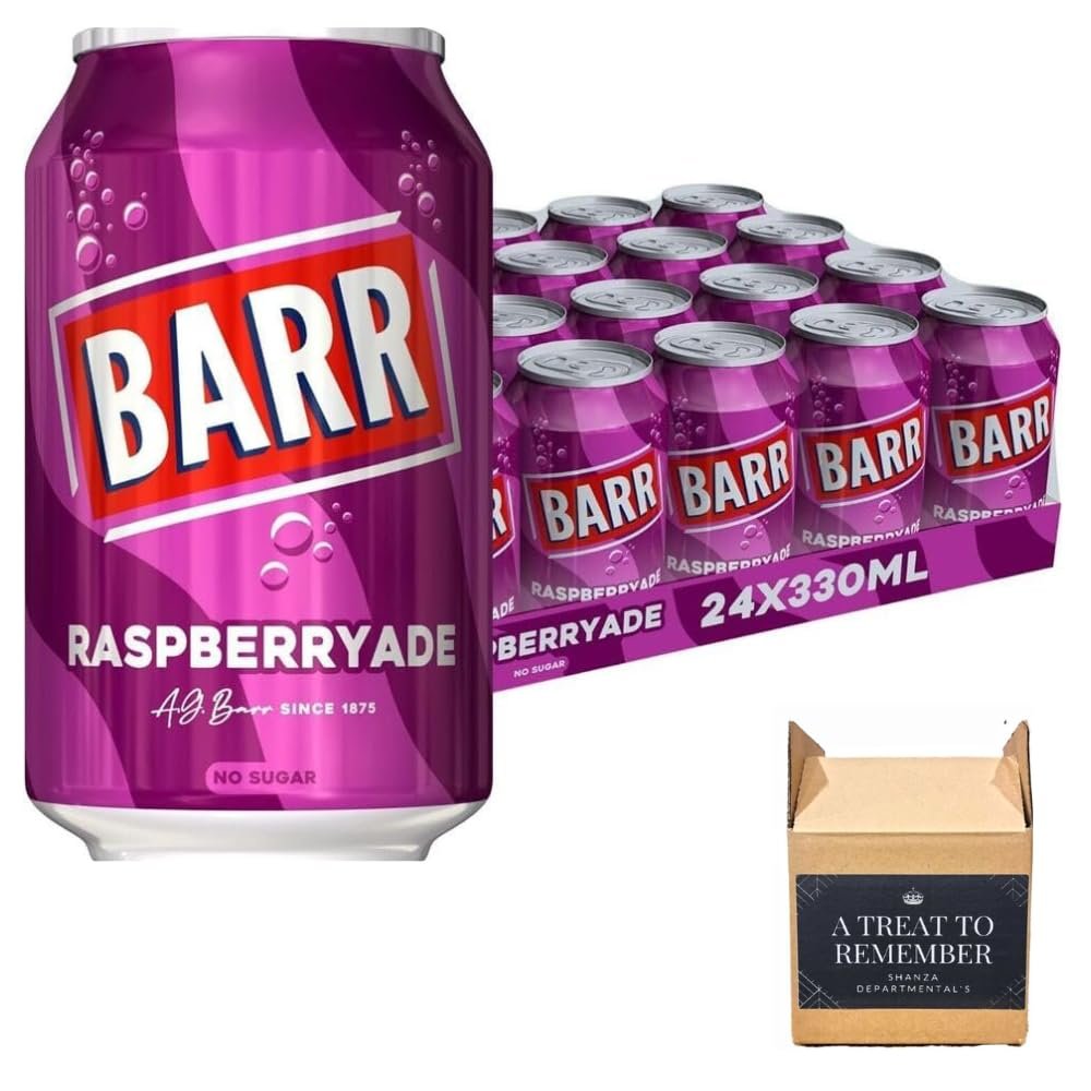 Fizzy Drink Cans, No Sugar, 330ml - Pack Of 24 (24x, Raspberryade, Low Sugar)