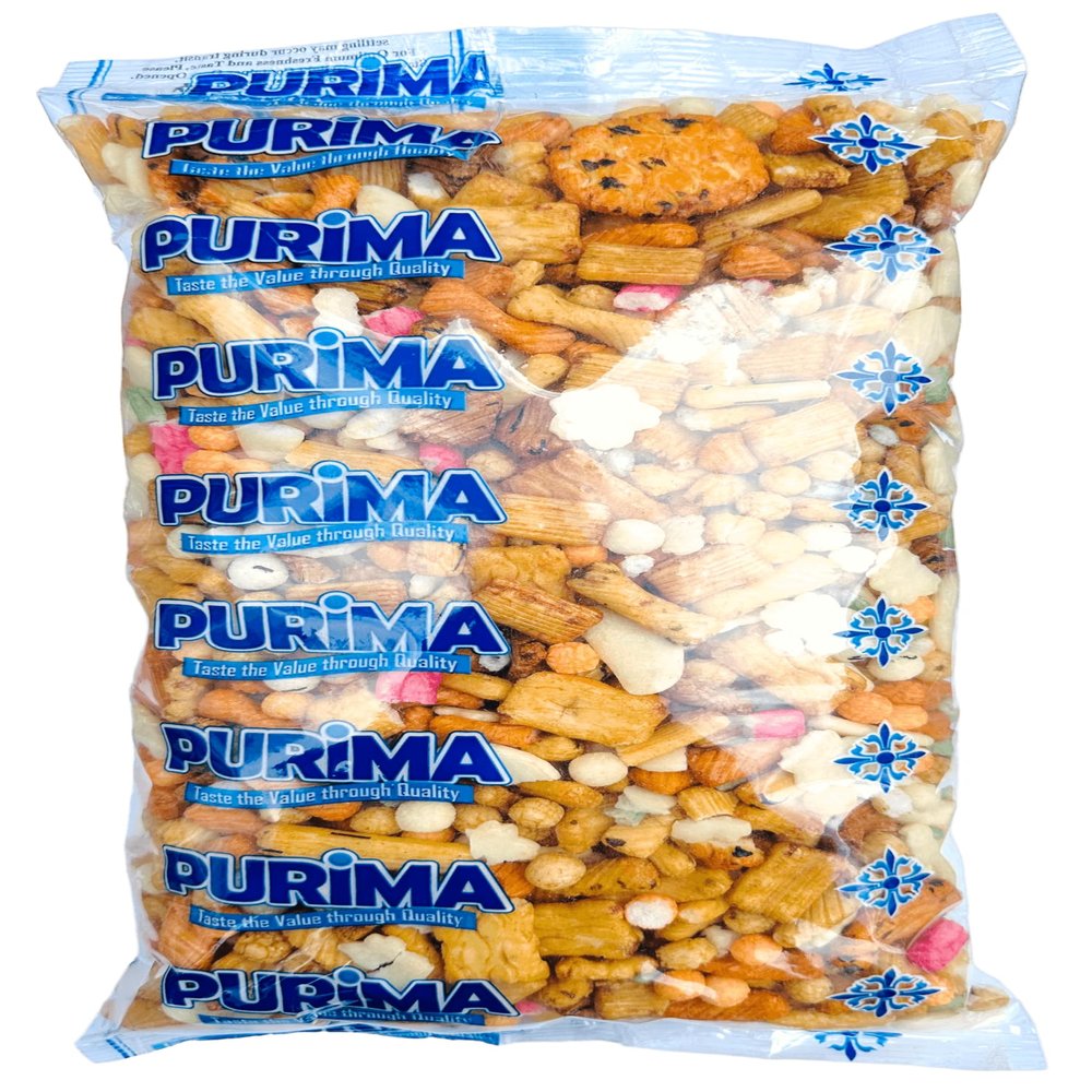 Japanese Rice Crackers 1kg - No Nuts or Coated Peanuts  Mixture of Plain Soy Sauce Seaweed Sesame Flavoured Rice Cracker Senbei Snack Mix  Large Bulk Snacks (Packaging May Vary) Nori PURIMA