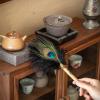 Domasvmd Peahen Feather Duster For Cleaning Home Household Car Furniture Cleaning Brush Anti-static Dust Removal Tool Peahen Duster view 3