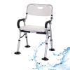 Foldable Shower Chair,Folding Bath Chair with Arms & Back,Portable Shower Stool Seat Height Adjustable,Non-Slip Feet Bath Seat Chair Suitable for Seniors Elderly Handicap Disabled,120kg (A) view 1