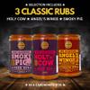 Classic Selection of Premium BBQ Seasonings - Holy Cow, Angels Wings, Smoky Pig BBQ Rubs | Pack of 3 | 100% Natural | Great Foodie Gift view 4