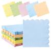 100 Pastel Rainbow Scalloped Cocktail Napkins, 3 Ply 5 x 5 Inch Beverage Napkins Paper Napkins Disposable Luncheon Napkins for Wedding Birthday Party Bridal Anniversary Baby Shower view 1