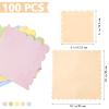 100 Pastel Rainbow Scalloped Cocktail Napkins, 3 Ply 5 x 5 Inch Beverage Napkins Paper Napkins Disposable Luncheon Napkins for Wedding Birthday Party Bridal Anniversary Baby Shower view 2