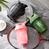 Vllcsla Protein Shaker Bottle Small 350ml BPA Free Leak-proof with Mixing Ball and Measurements, Odourless Mini Water Bottle for Protein Shake, Convenient Carry Handle, Dishwasher Safe (Green) view 3