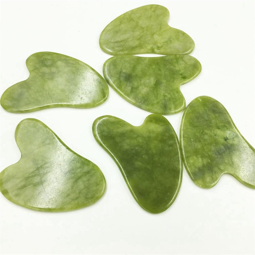 1/5/10PC Natural Crystal Jade Stone Facial Body Guasha Massage Scraper Massager Thumb Shape Gua Sha Board Face Eye Care SPA Tool Crystal
