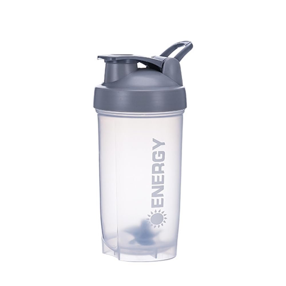 Vllcsla Shaker Bottle 500ml BPA Free Gym Shaker Bottle with Mixing Ball, Plastic Water Bottle Shaker Leak-proof for Protein Shakes, with Measurements, Dishwasher Safe