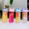 Vllcsla Shaker Bottle 500ml BPA Free Gym Shaker Bottle with Mixing Ball, Plastic Water Bottle Shaker Leak-proof for Protein Shakes, with Measurements, Dishwasher Safe view 2