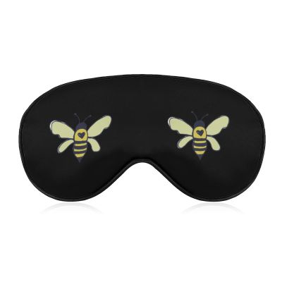 Bees Heart Soft Eye Mask Cover Effective Shading Blindfold Comfort Sleep Mask with Elastic Adjustable Strap
